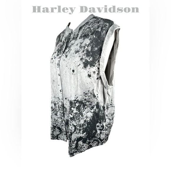 Harley Davidson | Abstract Skull Print Sleeveless Top - Picture 2 of 6